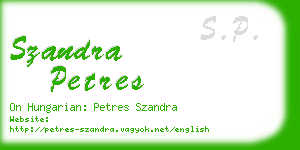 szandra petres business card